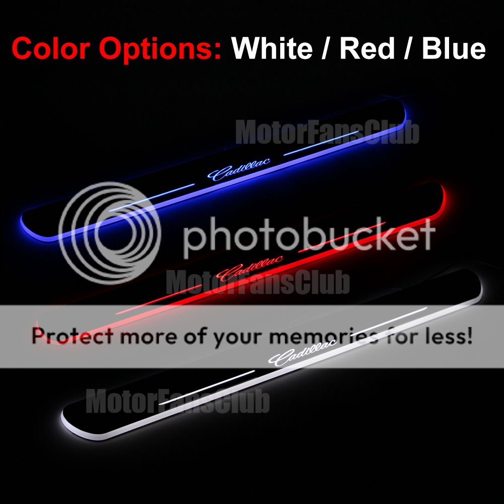 2PCS LED Moving Door Sill Scuff Plate Pedal For Cadillac XTS