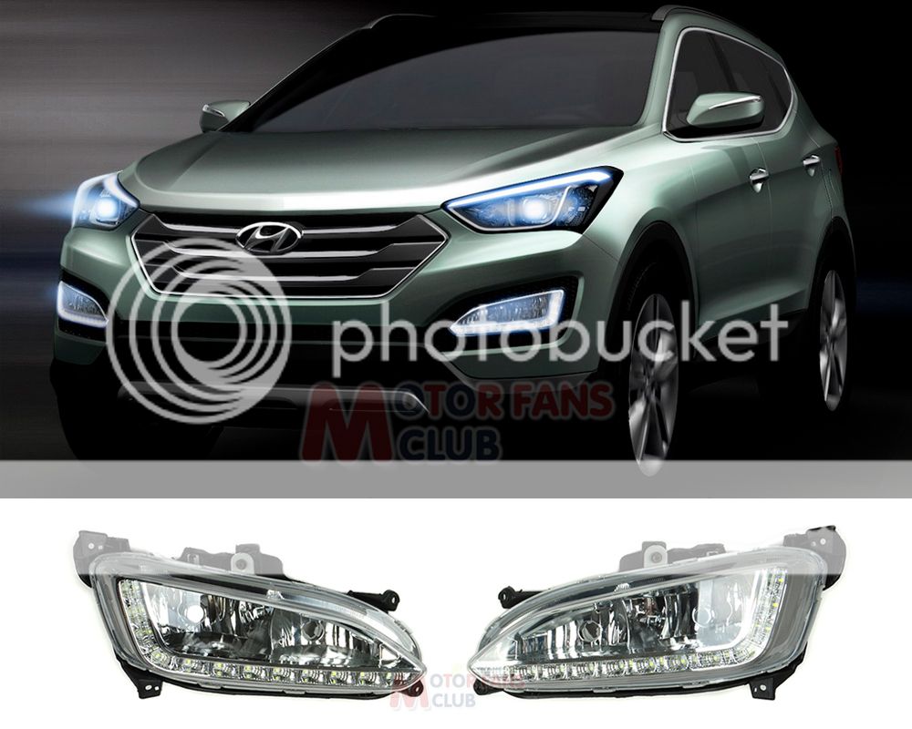 US STOCK LED Daytime Running Light For Hyundai Santa Fe Fog Lamp DRL