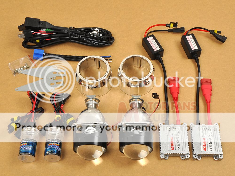 New 2.5" BiXenon HID Projector Kit Lens Car Headlights Retrofit Shroud