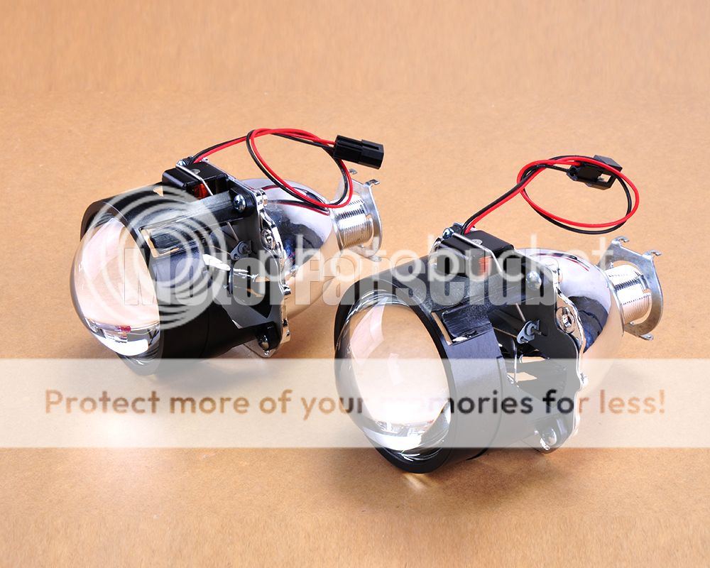 New 2.5" BiXenon HID Projector Kit Lens Car Headlights Retrofit Shroud