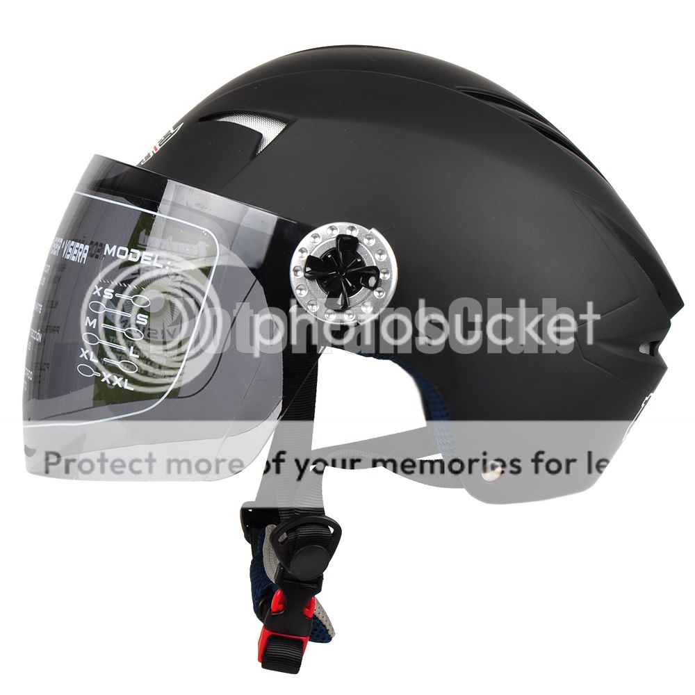 Matte Black Motorcycle Open Face Half Summer Helmet Full Face Visor
