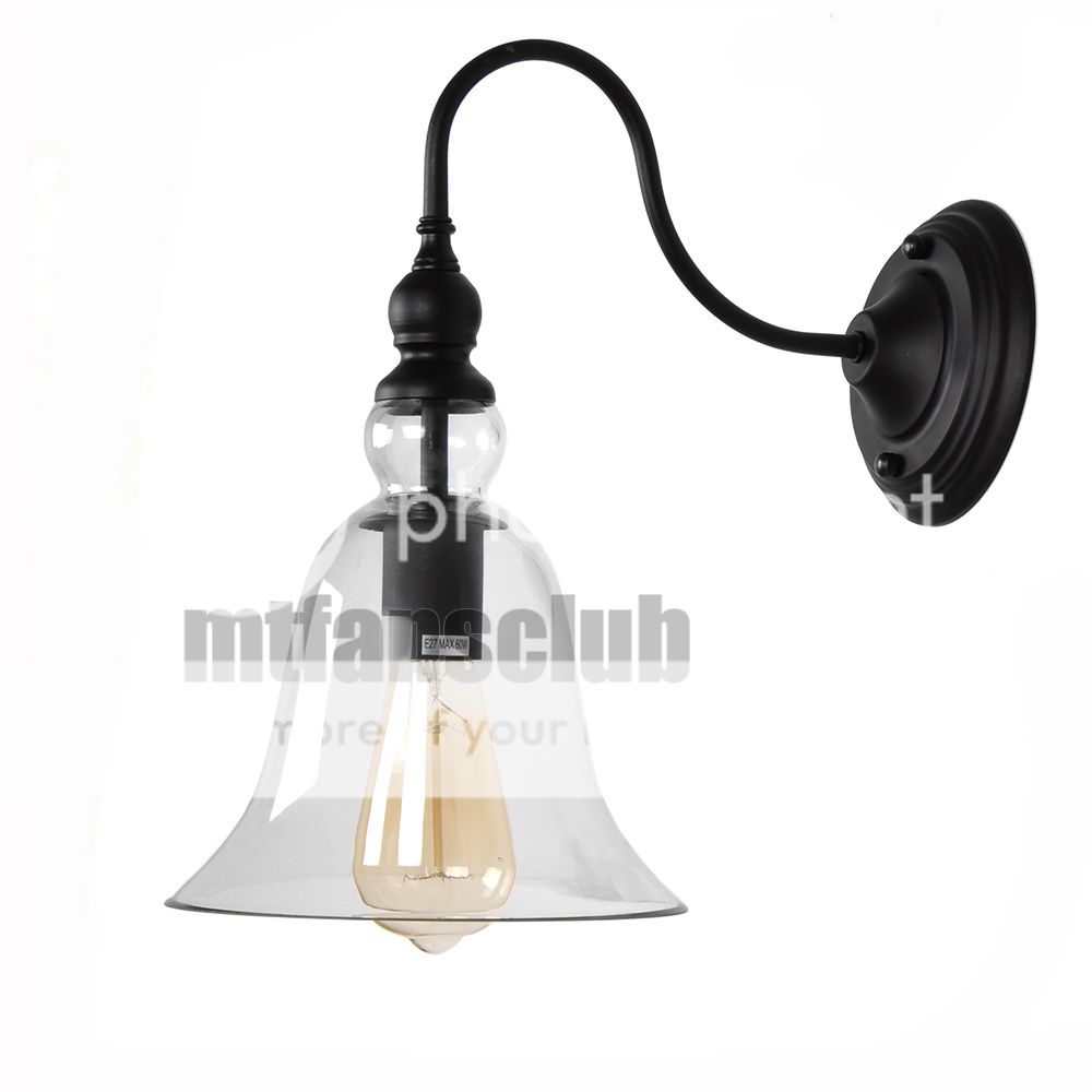 Wall Lamp Shade Crystal Glass Retro Industrial Light Metal Loft Handmade Bulb eBay