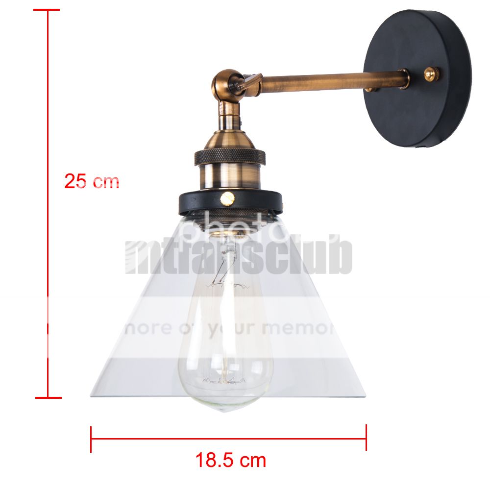 Vintage Wall Lamp Shade Industrial Light Crystal Glass Metal Handmade Bulb E27 eBay